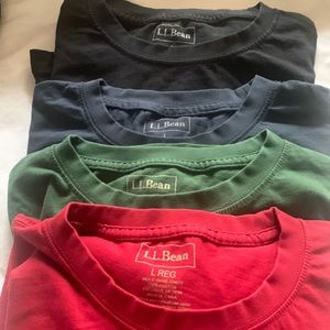 Bundle of four LLBean long sleeved T-shirts .